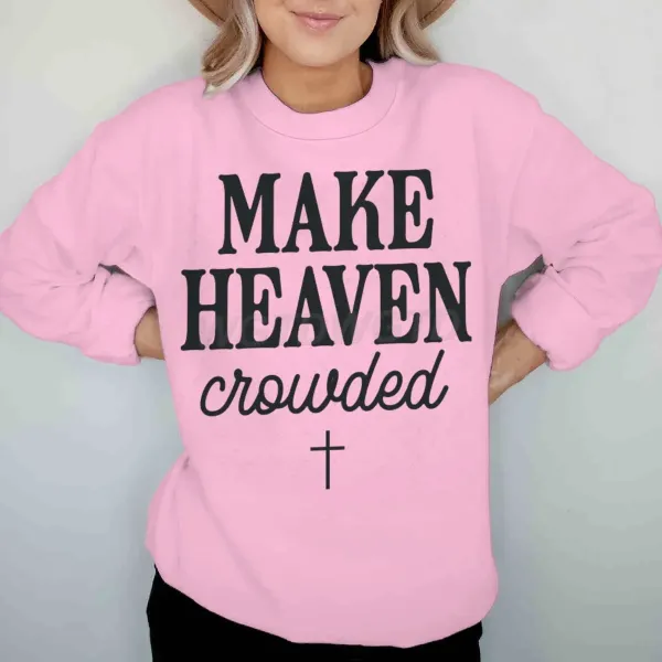 Design Make Heaven Crowded Pink Graphic Sweatshirt Sweater - 1