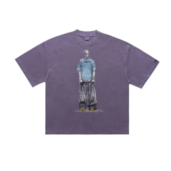 Gallery Dept x Unknown Artist Graphic Print Purple T-Shirt - 1