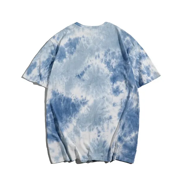 Design Tie-Dye Oversized T-Shirt Blue and White - 6