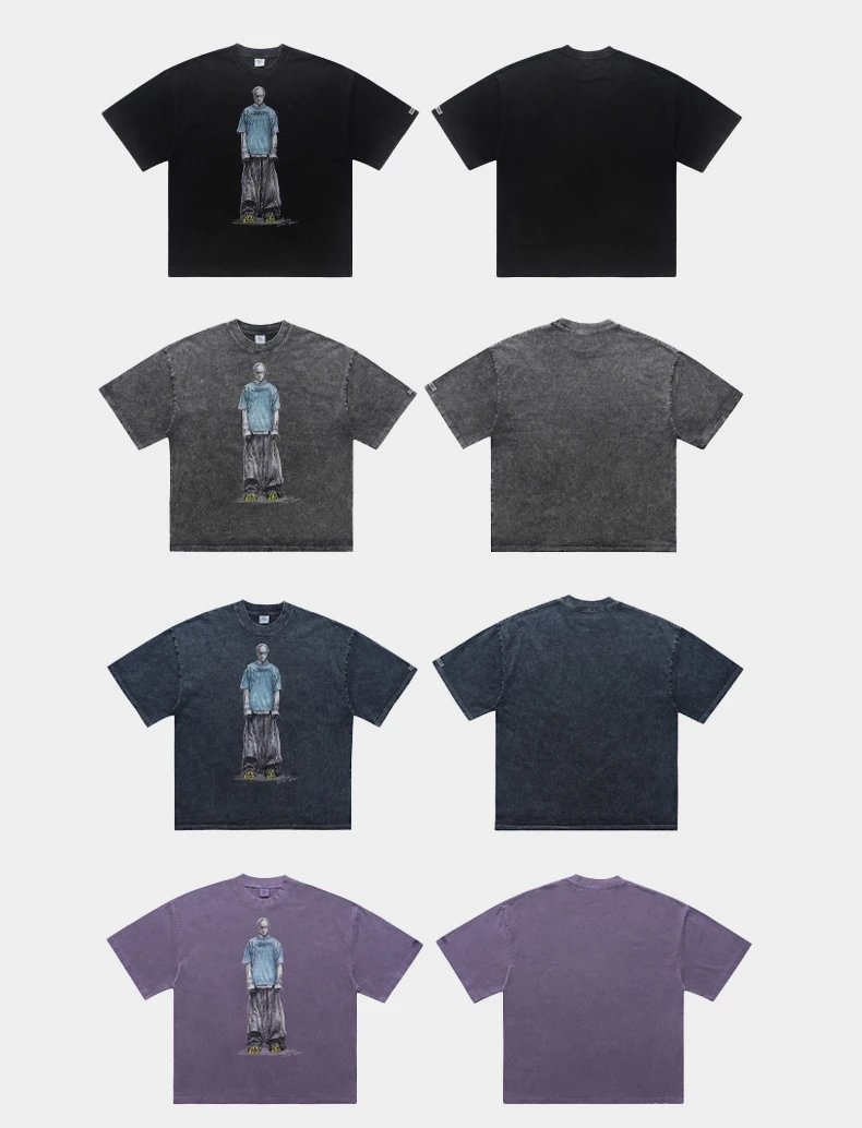 Design Graphic Print Oversized Black T-Shirt - 6