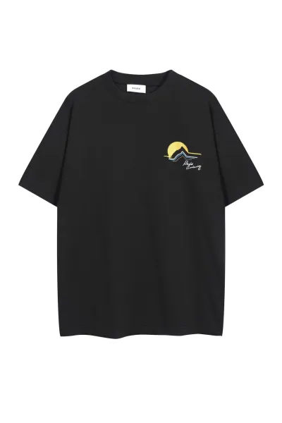 Rhude Sunset Mountain Black T-Shirt - 1