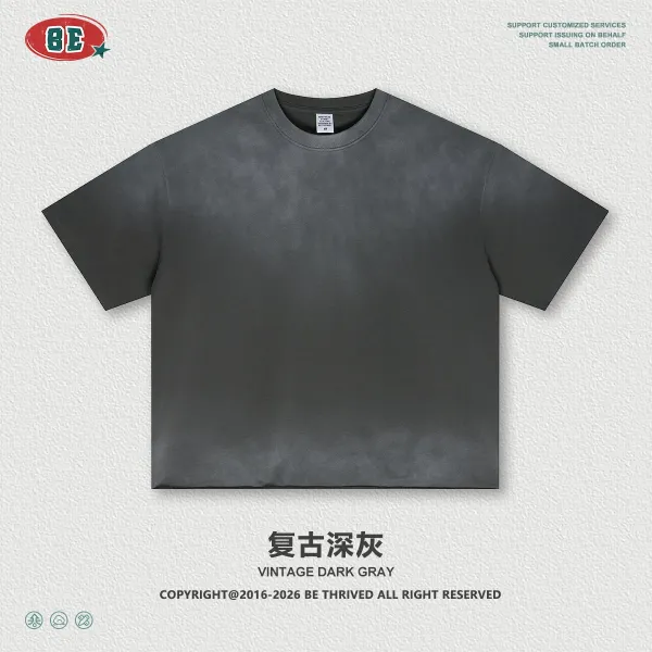 Design BE Thrived Vintage Dark Gray T-Shirt T-Shirts - 1