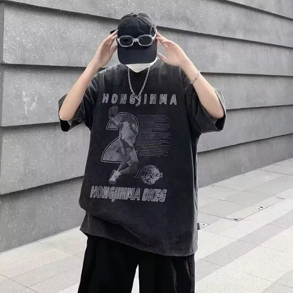 Design Hongjinma BKEG Graphic Oversized T-Shirt Black - 1