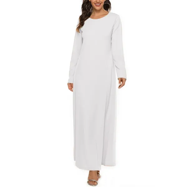 Design Long Sleeve Maxi Dress Beige - 5