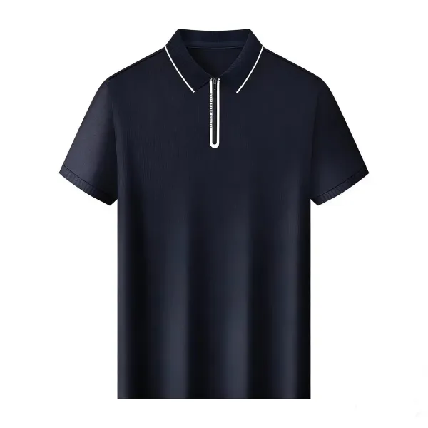 Design Zip-Neck Polo White Tops Polo - 7