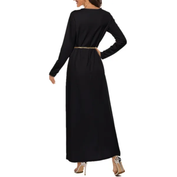 Design Long Sleeve Maxi Dress Beige - 9