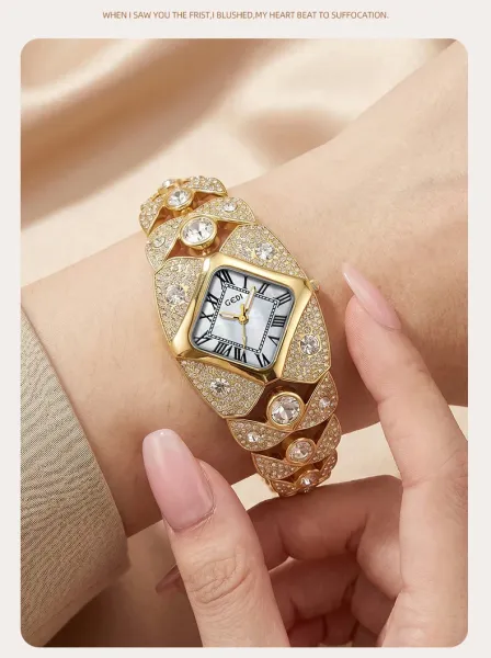 Design GEDI Crystal-Embellished Blue Mother-of-Pearl Dial Quartz Watch Watches - 22