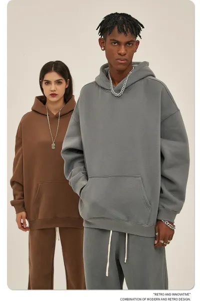 Design 350G Thickened Faint Yellow Hoodie - 93
