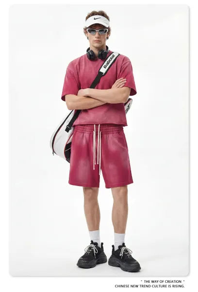 Design BE Thrived Vintage Red Gradient Shorts - 15