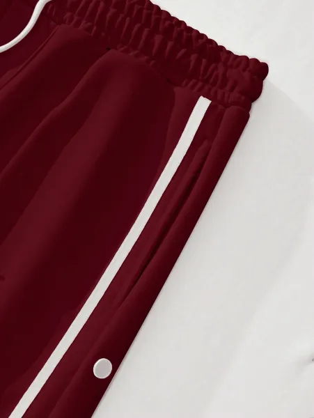 Design Button-Side Track Pants Gray Sweatpants - 29