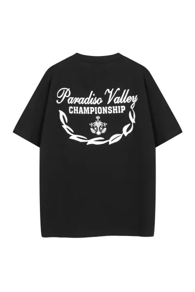 Design Paradiso Valley Championship Black Oversized T-Shirt T-Shirts - 1