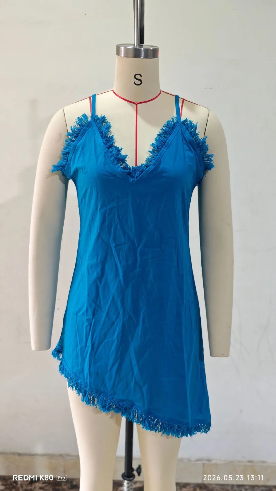 Design Linen Fringe Mini Dress Rust - 18