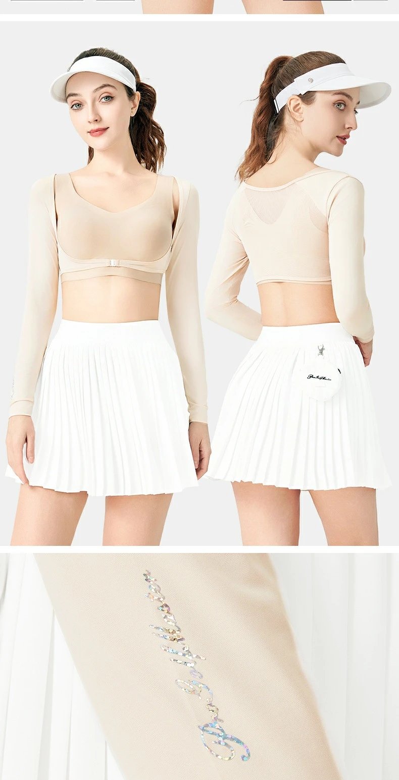 Design Golf Ice Silk Base Layer Black Long Sleeve Crop Top Base Layer - 10