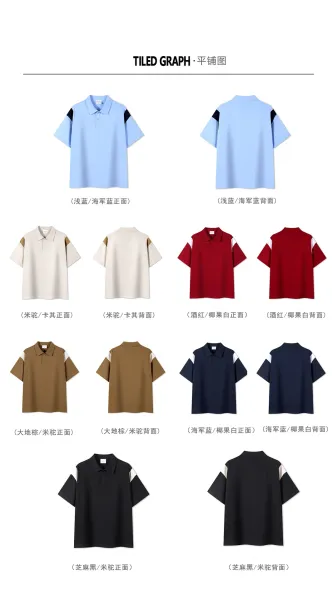 Design Color-Block Polo Navy and White Polo Tops Polo - 9