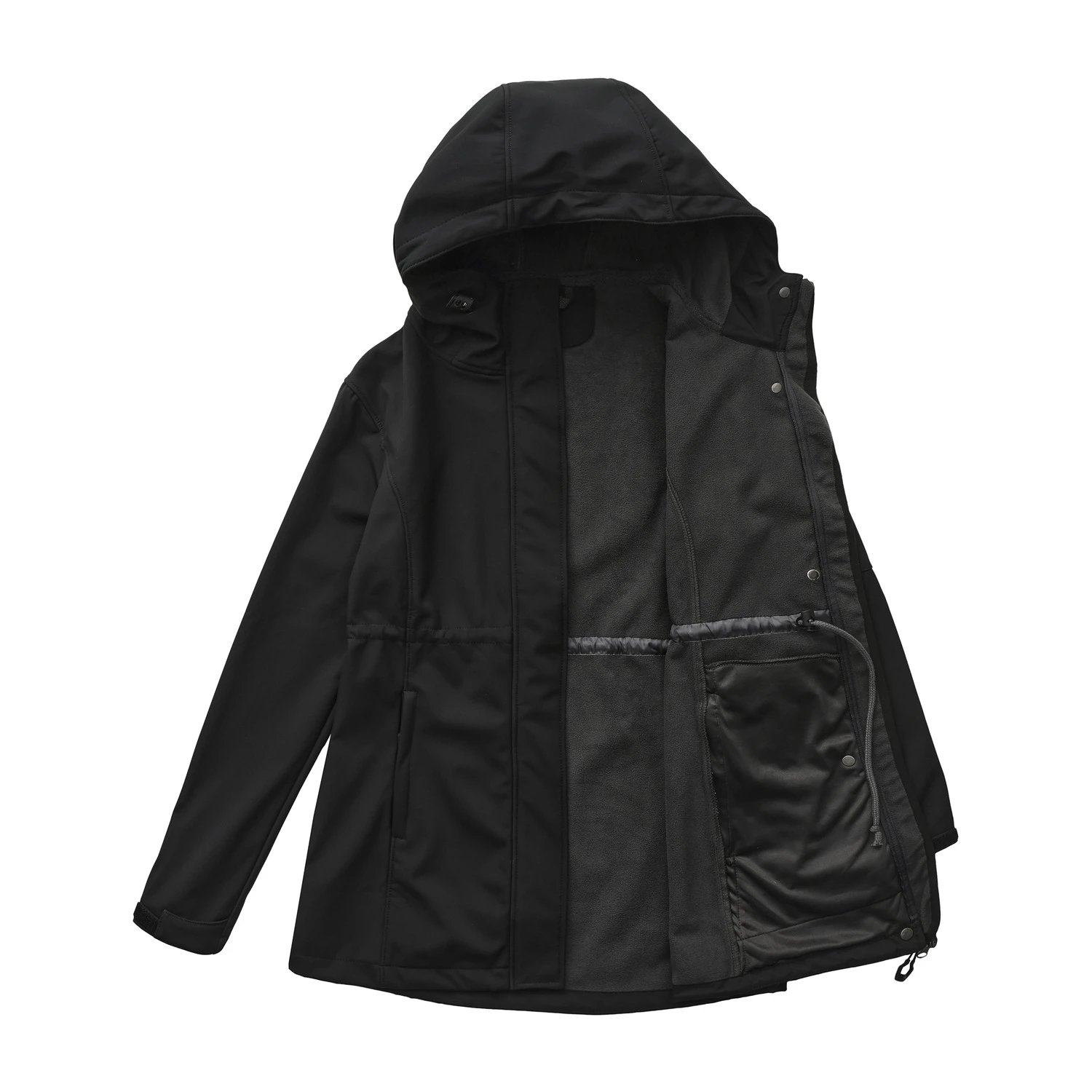 Design Water-Resistant Hooded Trench Coat in Black Outerwear - 26