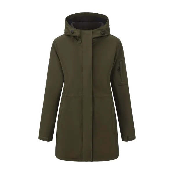 Design Water-Resistant Hooded Trench Coat in Black Outerwear - 34