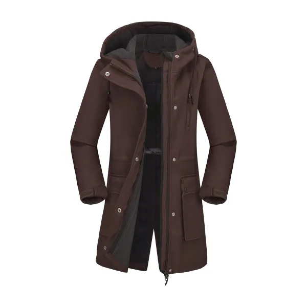 Design Hooded Trench Coat Brown Outerwear - 1