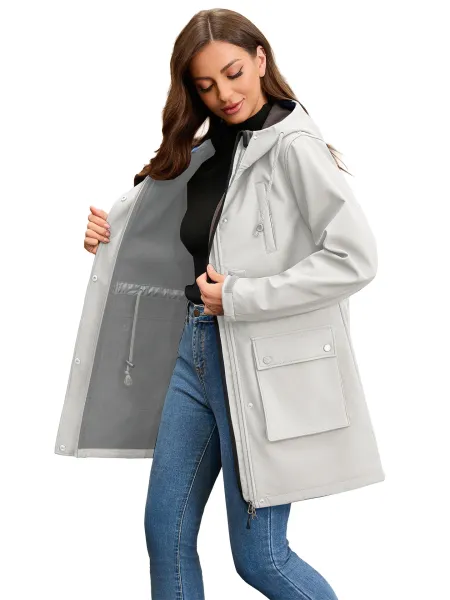 Design Parka-Style Hooded Coat Army Green Outerwear - 23