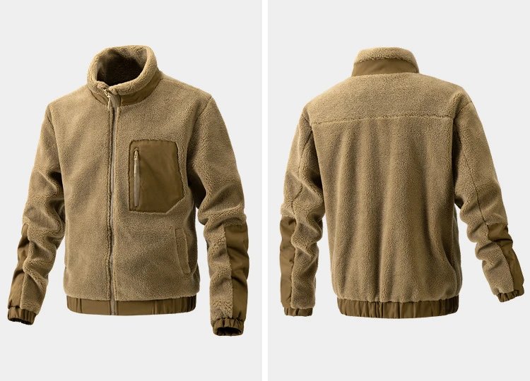 Design Fleece Sherpa Jacket Beige Outerwear - 10