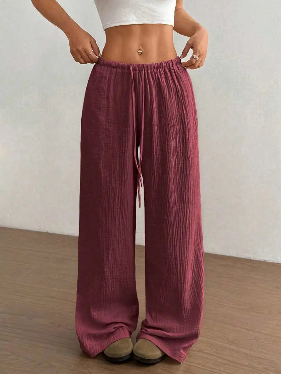 Design Wide-Leg Crinkle Cotton Pants White - 17