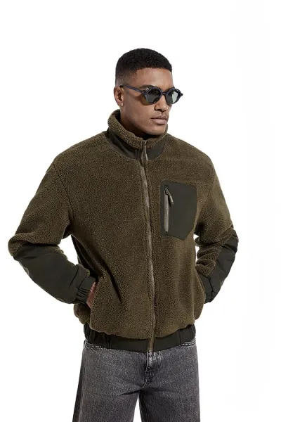 Design Fleece Sherpa Jacket Beige Outerwear - 32