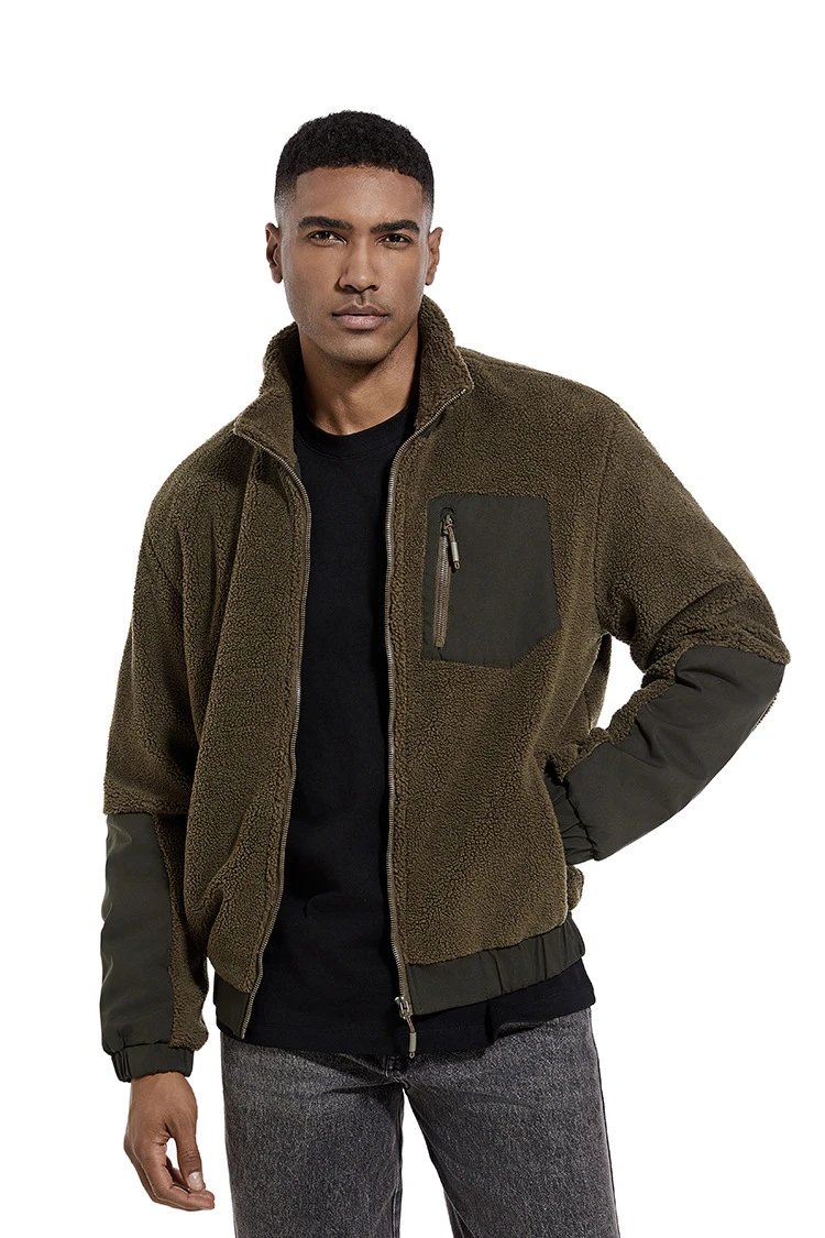 Design Fleece Sherpa Jacket Beige Outerwear - 33