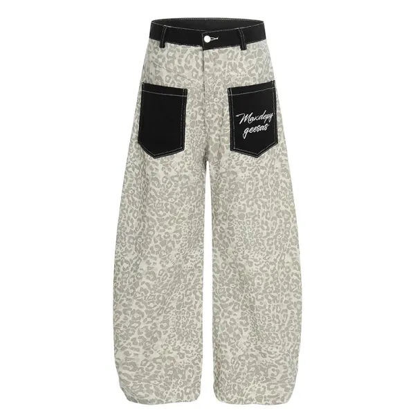 Design Maxden Geesal Leopard Print Wide-Leg Pants - 6