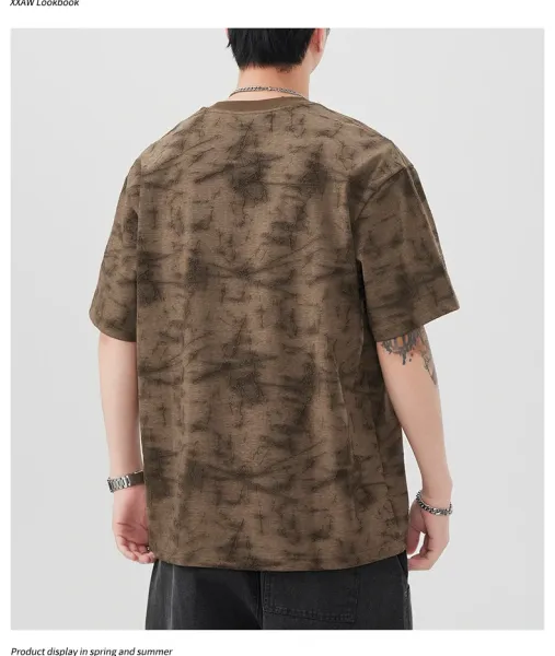Design Tie-Dye Oversized T-Shirt Brown - 14