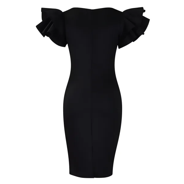 Design Metamorphosis Girl Ruffled Sleeve Bodycon Dress White Dress - 56