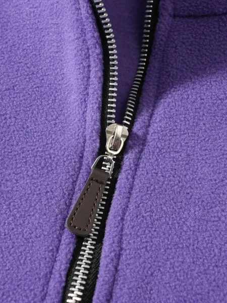 Design Quarter-Zip Fleece Pullover Black Sweater - 47