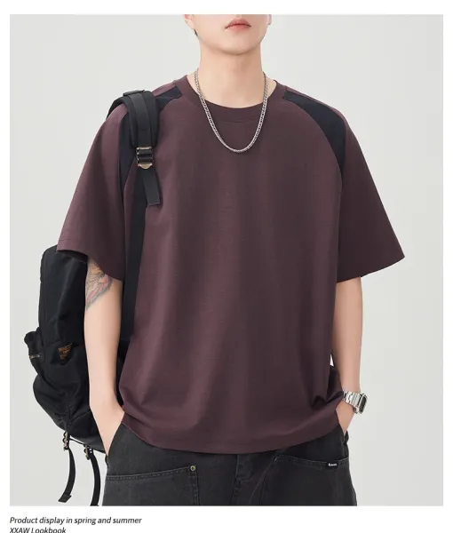 Design Color-Block Oversized T-Shirt Black - 12