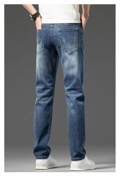 Design Classic Straight Fit Mid-Wash Blue Jeans - 23