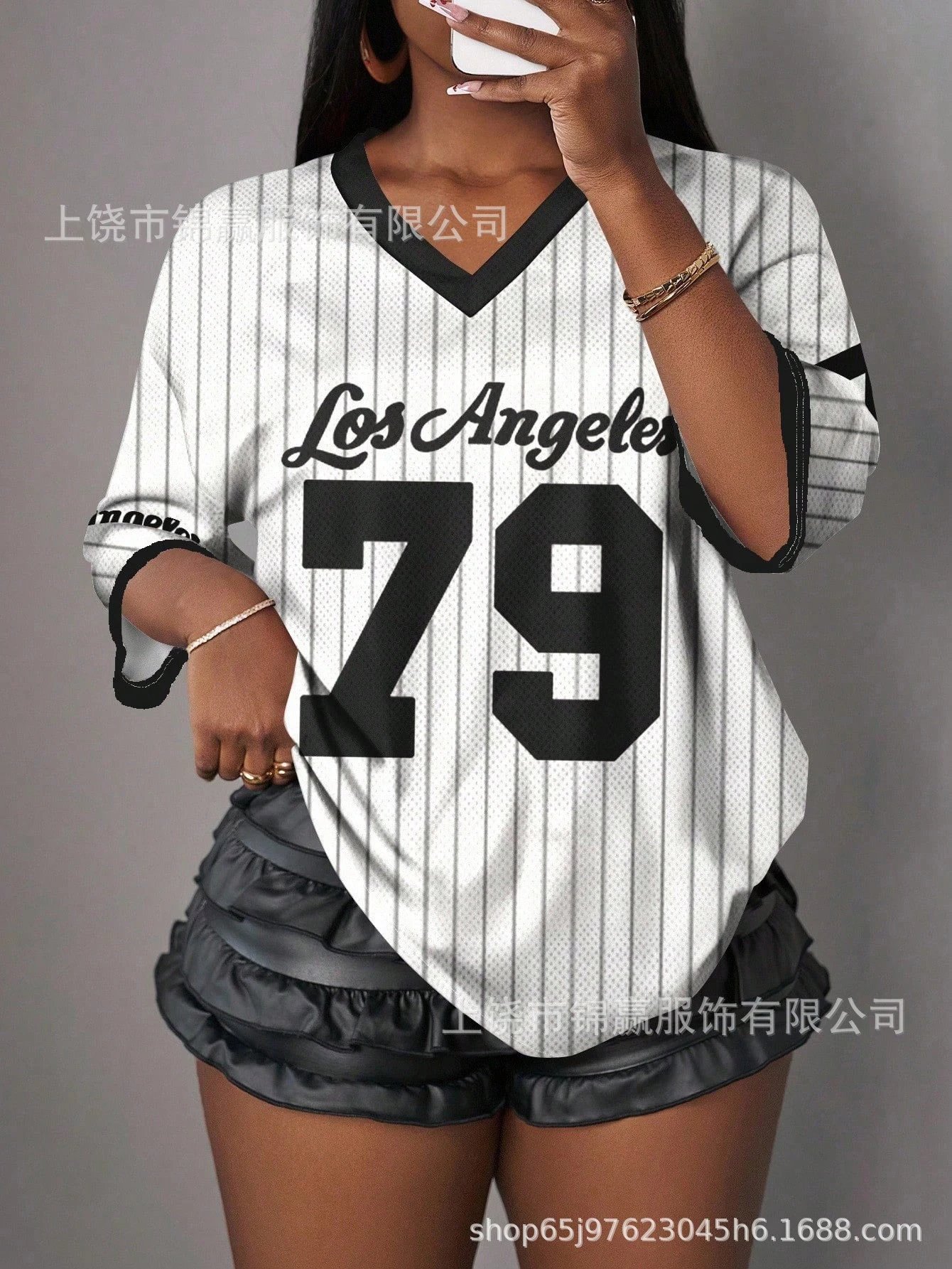 Design Make Money Not Friends Pink Black Butterfly V-Neck Jersey Tops Jersey - 2