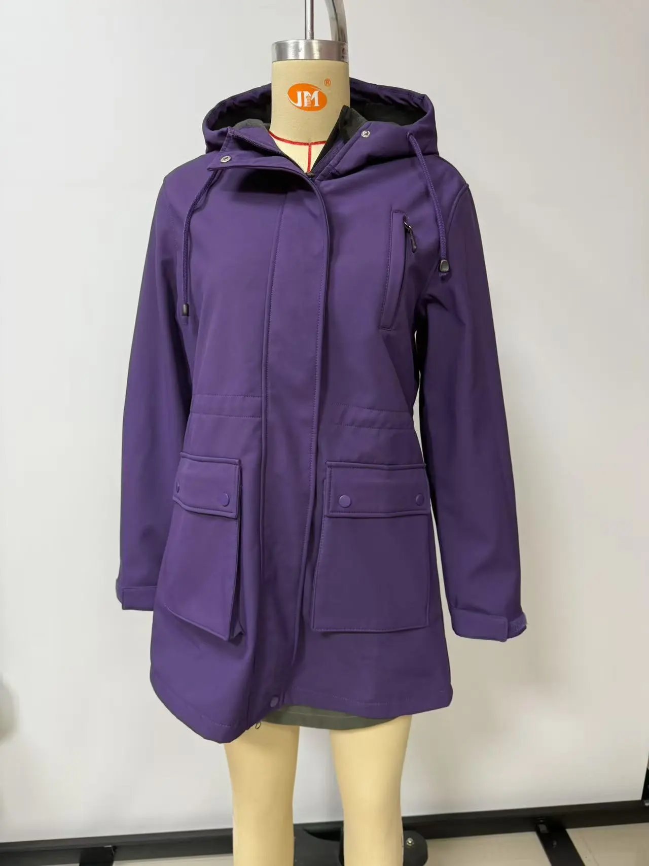 Design Parka-Style Hooded Coat Army Green Outerwear - 64