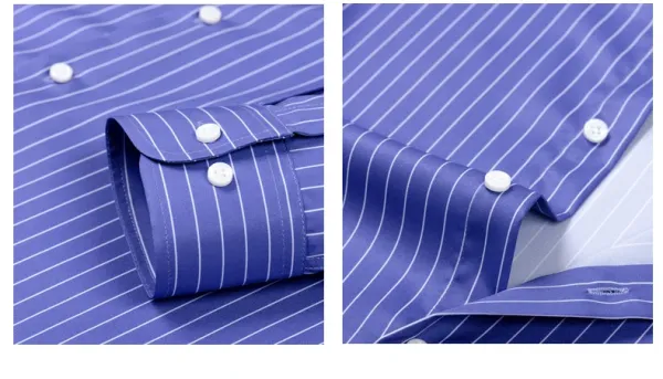 Design Striped Button-Down Shirt Navy Red White - 24