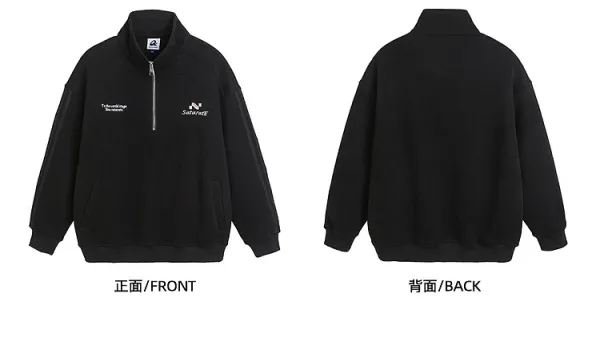 Design Half-Zip Oversized Hoodie Gray - 33