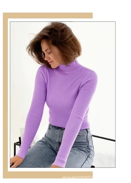 Design Ribbed V-Neck Long Sleeve Sweater Light Blue - 18