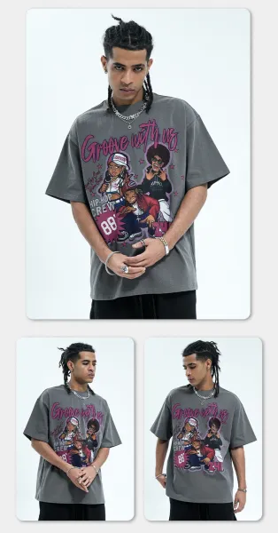 Design Groove With Us Hip-Hop Crew Graphic T-Shirt White - 9