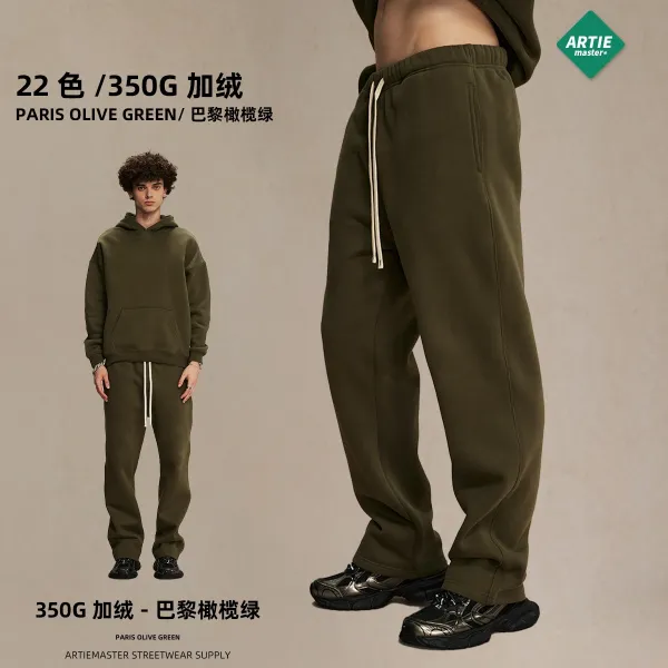 Arte Artie Master 350G Fleece Paris Olive Green Hoodie and Sweatpants Set Sets - 1