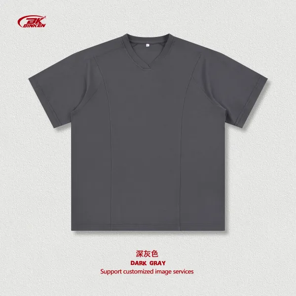 Design Binken V-Neck Performance T-Shirt Dark Gray T-Shirts - 1