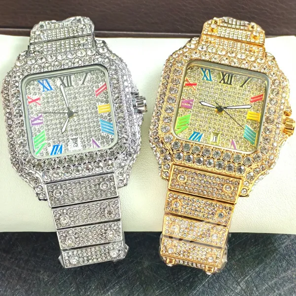 Design Square Crystal-Encrusted Watch Multicolor Rose Gold Tone Watch Watches - 4