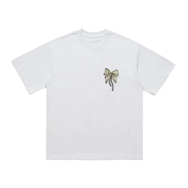Design Bow Print White T-Shirt - 1