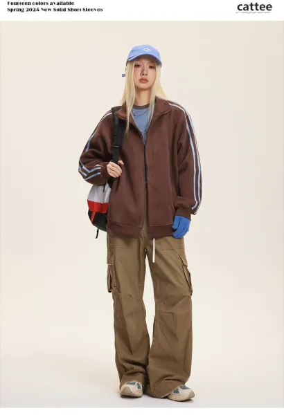 Design Track Jacket Navy with Gold Stripes Outerwear - 14