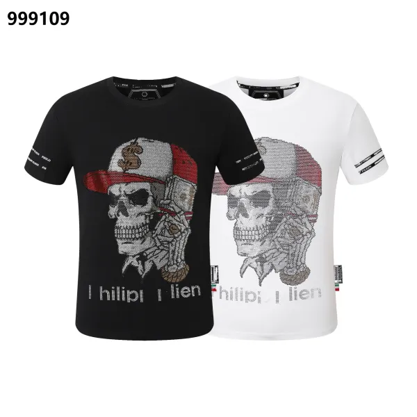 Philipp Plein Lil Boo Skull Rhinestone Embellished Black T-Shirt - 17