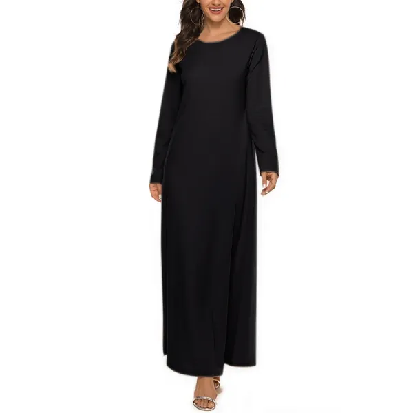 Design Long Sleeve Maxi Dress Beige - 6