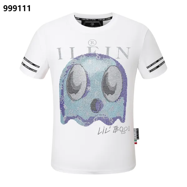Philipp Plein Lil Boo Skull Rhinestone Embellished Black T-Shirt - 26