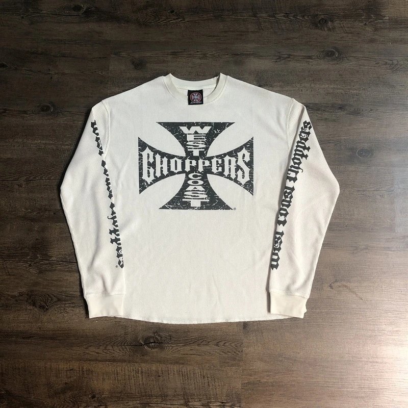 Design Independent Brand Cross Logo Long Sleeve Tee Gray T-Shirts - 5