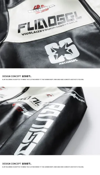 Design Racing-Inspired Graphic Bomber Jacket White / Black Outerwear Jacket - 10