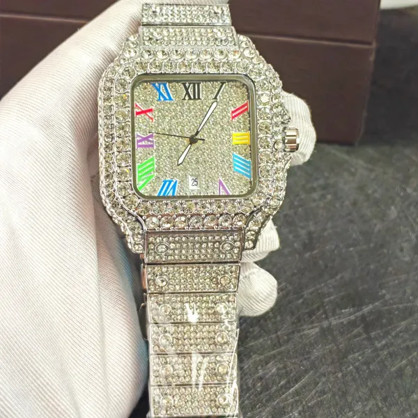 Design Square Crystal-Encrusted Watch Multicolor Rose Gold Tone Watch Watches - 13