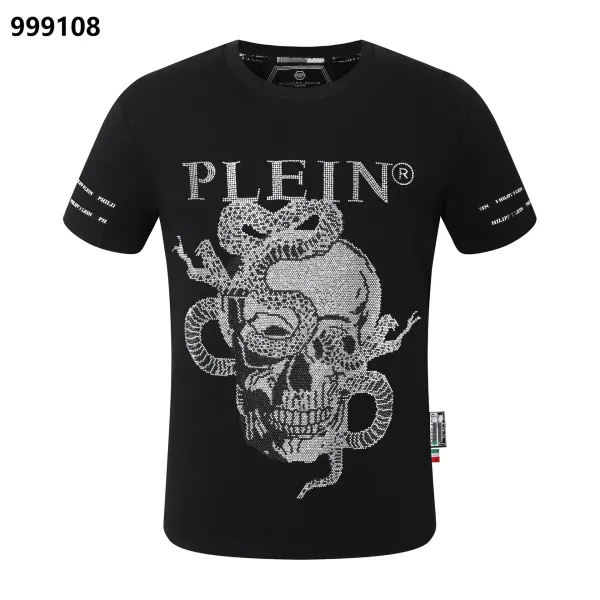 Philipp Plein Lil Boo Skull Rhinestone Embellished Black T-Shirt - 12